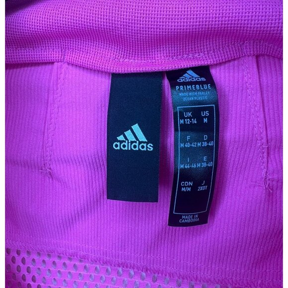 Adidas Tech Track Top Pink Primeblue Womens Medium Full-Zip Lightweight Jacket - Picture 3 of 16